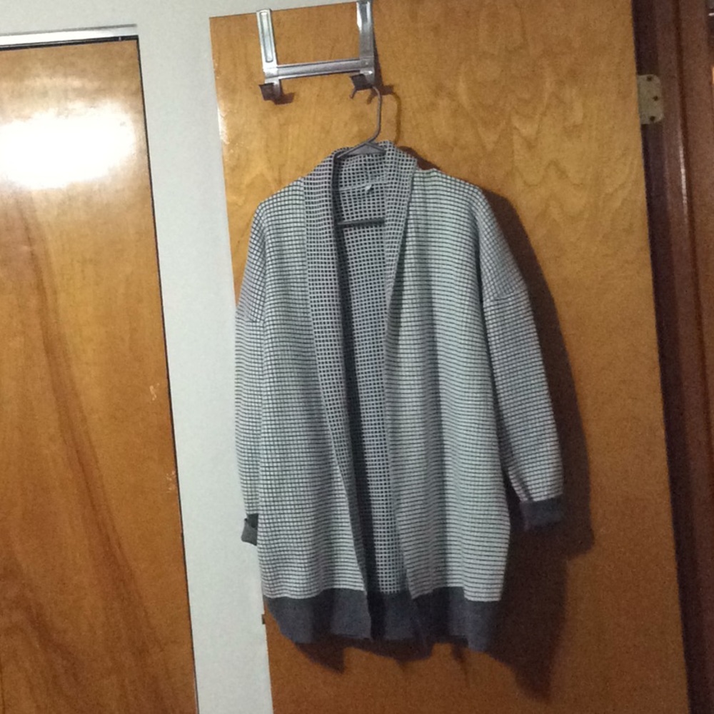 COPY - Windowpane Small Check Gray & White Sweater